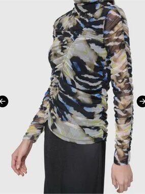 DKNY Sheer Mesh Top in Multi-Color